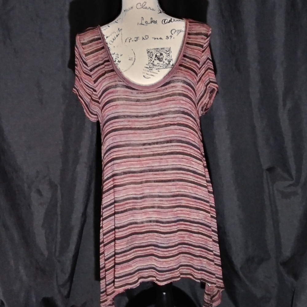 Knitted striped short sleeve